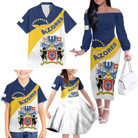 Personalized Azores Family Matching Off The Shoulder Long Sleeve Dress and Hawaiian Shirt Antes Morrer Livres Que Em Paz Sujeitos