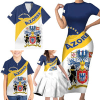 Personalized Azores Family Matching Short Sleeve Bodycon Dress and Hawaiian Shirt Antes Morrer Livres Que Em Paz Sujeitos