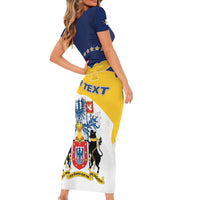 Personalized Azores Short Sleeve Bodycon Dress Antes Morrer Livres Que Em Paz Sujeitos