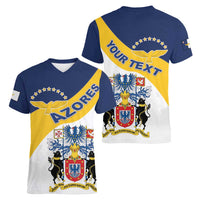 Personalized Azores Women V-Neck T-Shirt Antes Morrer Livres Que Em Paz Sujeitos