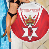 Personalized Northern Ireland Beach Blanket Coat Of Arms With Map
