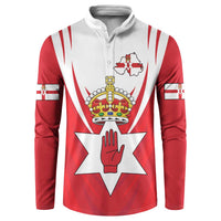 Personalized Northern Ireland Button Sweatshirt Coat Of Arms With Map