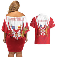 Personalized Northern Ireland Couples Matching Off Shoulder Short Dress and Hawaiian Shirt Coat Of Arms With Map