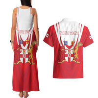 Personalized Northern Ireland Couples Matching Tank Maxi Dress and Hawaiian Shirt Coat Of Arms With Map