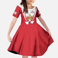 Personalized Northern Ireland Family Matching Off The Shoulder Long Sleeve Dress and Hawaiian Shirt Coat Of Arms With Map