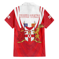 Personalized Northern Ireland Family Matching Off The Shoulder Long Sleeve Dress and Hawaiian Shirt Coat Of Arms With Map