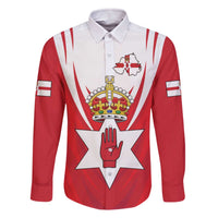 Personalized Northern Ireland Family Matching Off The Shoulder Long Sleeve Dress and Hawaiian Shirt Coat Of Arms With Map