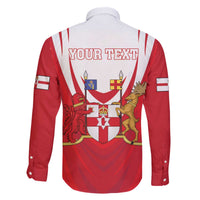 Personalized Northern Ireland Family Matching Off The Shoulder Long Sleeve Dress and Hawaiian Shirt Coat Of Arms With Map