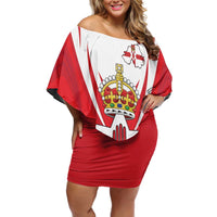 Personalized Northern Ireland Family Matching Off Shoulder Short Dress and Hawaiian Shirt Coat Of Arms With Map