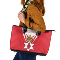 Personalized Northern Ireland Leather Tote Bag Coat Of Arms With Map