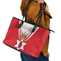 Personalized Northern Ireland Leather Tote Bag Coat Of Arms With Map