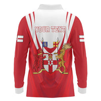 Personalized Northern Ireland Long Sleeve Polo Shirt Coat Of Arms With Map
