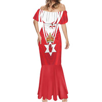 Personalized Northern Ireland Mermaid Dress Coat Of Arms With Map