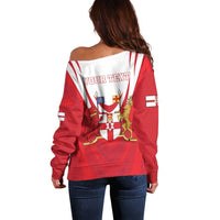 Personalized Northern Ireland Off Shoulder Sweater Coat Of Arms With Map