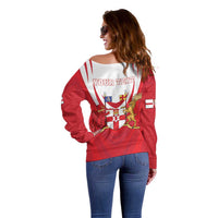 Personalized Northern Ireland Off Shoulder Sweater Coat Of Arms With Map