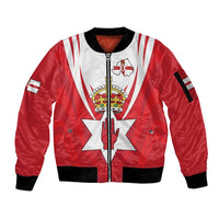 Personalized Northern Ireland Sleeve Zip Bomber Jacket Coat Of Arms With Map
