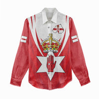 Personalized Northern Ireland Women Casual Shirt Coat Of Arms With Map