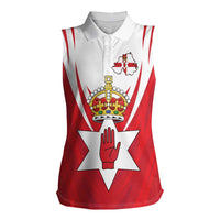 Personalized Northern Ireland Women Sleeveless Polo Shirt Coat Of Arms With Map
