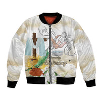 Happy Maundy Thursday Bomber Jacket Jesus Christ Washing Feet