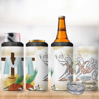 Happy Maundy Thursday 4 in 1 Can Cooler Tumbler Jesus Christ Washing Feet