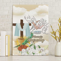 Happy Maundy Thursday Canvas Wall Art Jesus Christ Washing Feet