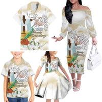 Happy Maundy Thursday Family Matching Off The Shoulder Long Sleeve Dress and Hawaiian Shirt Jesus Christ Washing Feet