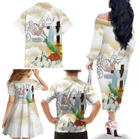 Happy Maundy Thursday Family Matching Off The Shoulder Long Sleeve Dress and Hawaiian Shirt Jesus Christ Washing Feet