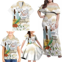 Happy Maundy Thursday Family Matching Off Shoulder Maxi Dress and Hawaiian Shirt Jesus Christ Washing Feet