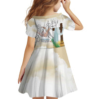 Happy Maundy Thursday Kid Short Sleeve Dress Jesus Christ Washing Feet