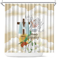 Happy Maundy Thursday Shower Curtain Jesus Christ Washing Feet