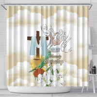 Happy Maundy Thursday Shower Curtain Jesus Christ Washing Feet