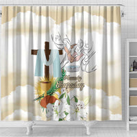 Happy Maundy Thursday Shower Curtain Jesus Christ Washing Feet
