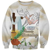 Happy Maundy Thursday Sweatshirt Jesus Christ Washing Feet