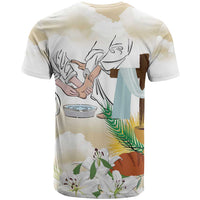 Happy Maundy Thursday T Shirt Jesus Christ Washing Feet