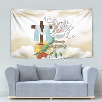 Happy Maundy Thursday Tapestry Jesus Christ Washing Feet