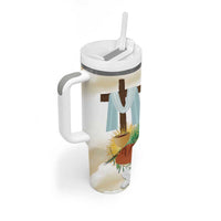 Happy Maundy Thursday Tumbler With Handle Jesus Christ Washing Feet