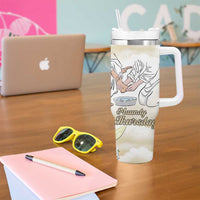 Happy Maundy Thursday Tumbler With Handle Jesus Christ Washing Feet
