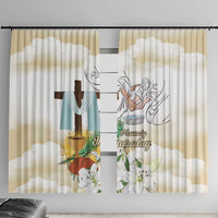 Happy Maundy Thursday Window Curtain Jesus Christ Washing Feet