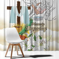 Happy Maundy Thursday Window Curtain Jesus Christ Washing Feet