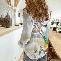 Happy Maundy Thursday Women Casual Shirt Jesus Christ Washing Feet