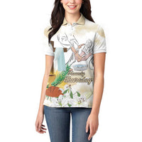 Happy Maundy Thursday Women Polo Shirt Jesus Christ Washing Feet