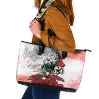 Happy Saint George's Day Leather Tote Bag Diada de Sant Jordi