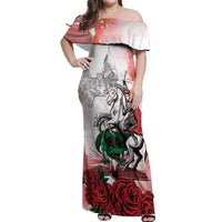 Happy Saint George's Day Off Shoulder Maxi Dress Diada de Sant Jordi