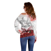 Happy Saint George's Day Off Shoulder Sweater Diada de Sant Jordi