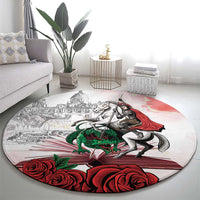Happy Saint George's Day Round Carpet Diada de Sant Jordi