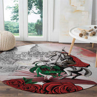 Happy Saint George's Day Round Carpet Diada de Sant Jordi