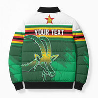 Zimbabwe Rugby Personalized Bomber Puffer Jacket Charging Sables Spirit