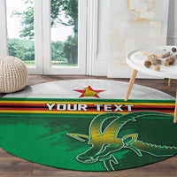Zimbabwe Rugby Personalized Round Carpet Charging Sables Spirit