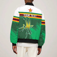 Zimbabwe Rugby Personalized Sleeve Zip Bomber Jacket Charging Sables Spirit