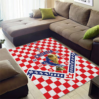 World Football Croatia Area Rug Fearless Red Check Power